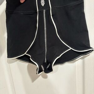 FP Movement by Free People Black Athletic Shorts with White Accents